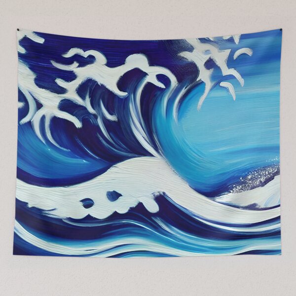 Item preview, Blue Huge Wave Art ,Boho Decor Art, Ocean Spiritual Art designed and sold by viewgraphics.