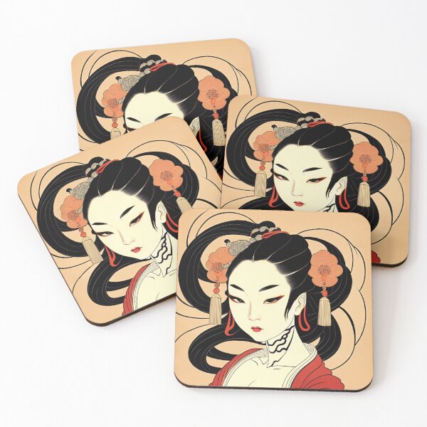 Item preview, Traditional Japanese Geisha Portrait Anime Style designed and sold by Ellen Davis.