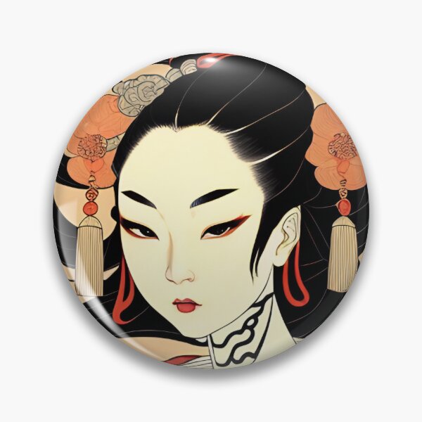 Item preview, Traditional Japanese Geisha Portrait Anime Style designed and sold by Ellen Davis.