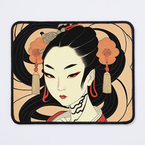 Item preview, Traditional Japanese Geisha Portrait Anime Style designed and sold by Ellen Davis.