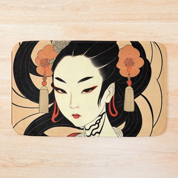 Item preview, Traditional Japanese Geisha Portrait Anime Style designed and sold by Ellen Davis.