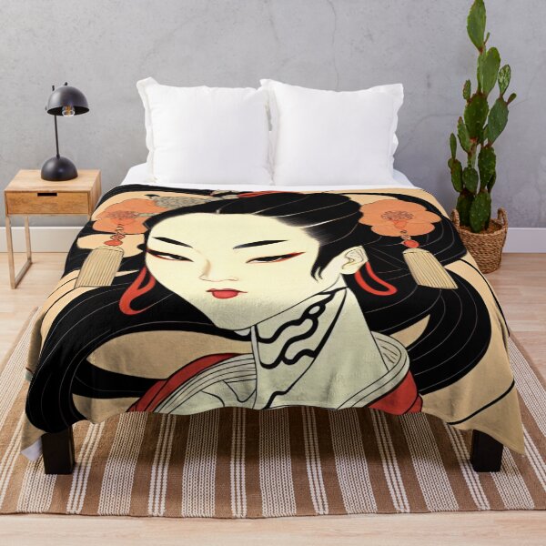 Item preview, Traditional Japanese Geisha Portrait Anime Style designed and sold by Ellen Davis.