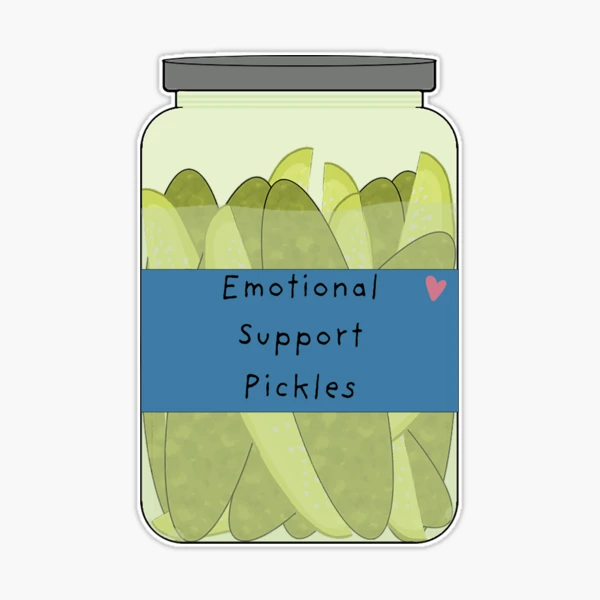 Emotional support pickles  Sticker for Sale by tabbycat177