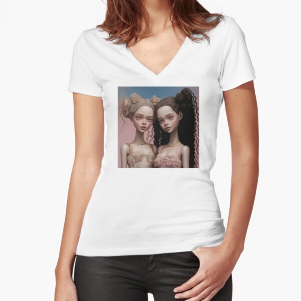 Party friends Fitted V-Neck T-Shirt