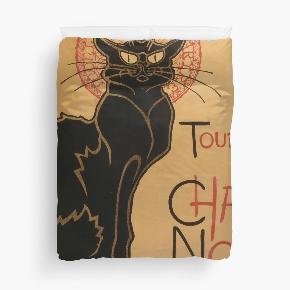 Le Chat Noir The Black Cat Poster by Théophile Steinlen Duvet Cover