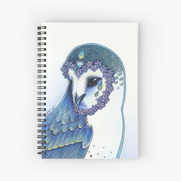 Forget Me Not Owl Spiral Notebook