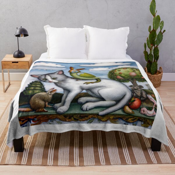 Item preview, Hieronymus Bosch Style Cat With A Bird Creature On Its Back - Garden Of Earthly Delights designed and sold by AlanPhotoArt.