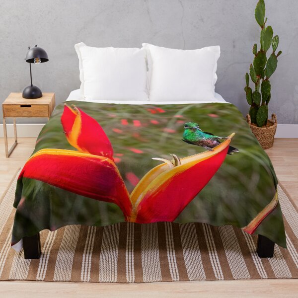 Item preview, Shiny Green Hummingbird Perched on Bird of Paradise Flower designed and sold by SafariByMarisa.