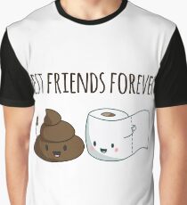 Best Friends Forever Poop And Toilet Paper Funny Graphic T-Shirt
