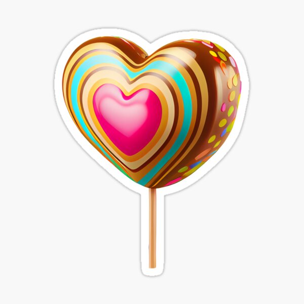 Lovely Heart Lolly Sticker