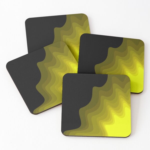 Item preview, Yellow and black abstract wavy pattern designed and sold by fuzzyfox.