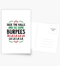 Deck The Halls And Do Some Burpees v2 (Christmas Gym Workout) Postcards