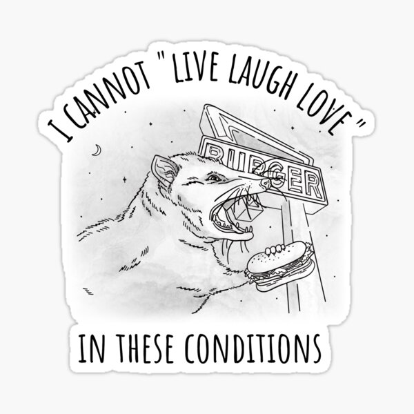  opossum live laugh love i cannot live laugh love in these conditions