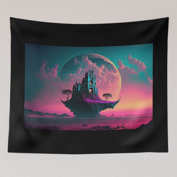 Item preview, Retro Futuristic Synthwave Planet in the Cosmos designed and sold by Mullet Monkey.
