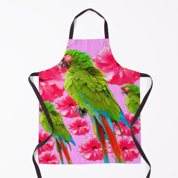 Item preview, TROPICAL GREEN MACAWS PINK HIBISCUS FLOWERS PINK ART designed and sold by sharlesart.