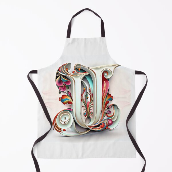 Item preview, Art Font Letter U: Art Nouveau Style, Unique and Colorful, White Background designed and sold by factory88.