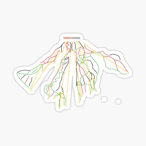 Japow Heaven Piste Map Sticker