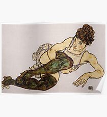 Woman reclining by Egon Schiele Poster