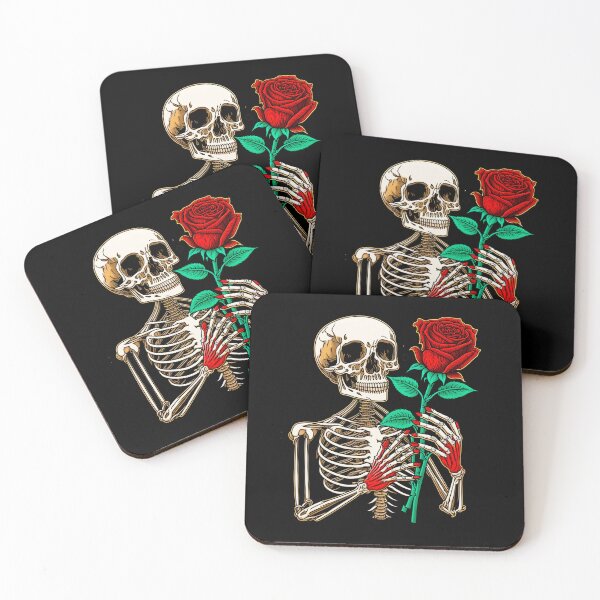 Item preview, ROMANTIC Skeleton Woman Holding Red Rose designed and sold by Zaak4.
