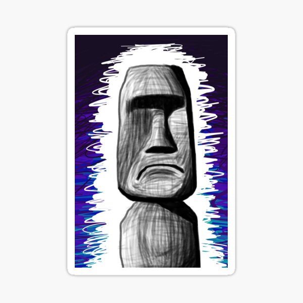 Item preview, Easter Island Statue Digital Illustration designed and sold by Bennett Swanson.