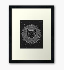 Lámina enmarcada Cosmic Cat Mandala