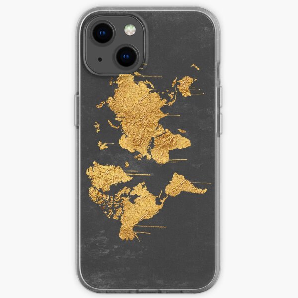 Gold Weltkarte iPhone Flexible Hülle