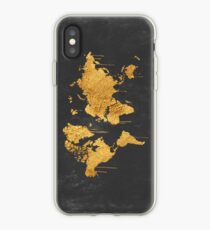 Gold World Map iPhone Case
