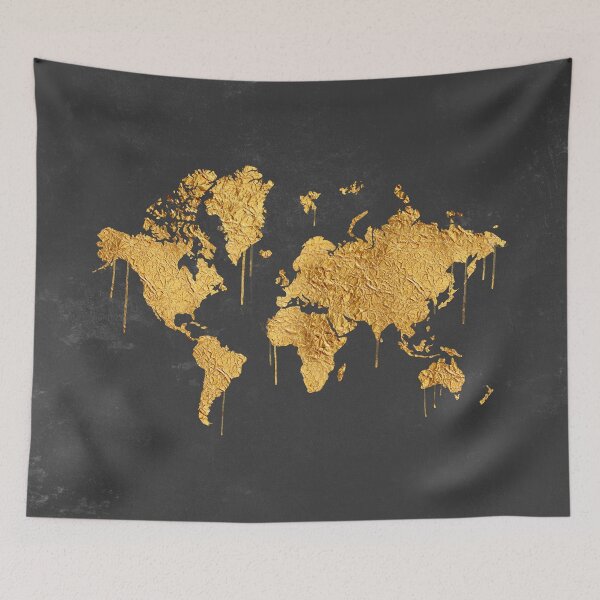 Item preview, Gold World Map designed and sold by LadyViolet.