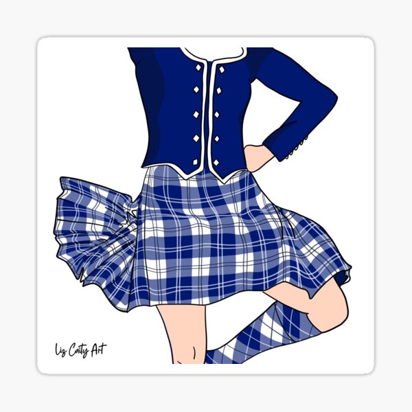 Highland Dancer Navy Blue Sticker