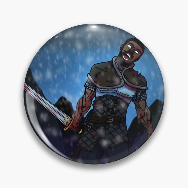 Item preview, Epic Dane Berserker in snowy mountains illustration designed and sold by MDHairston2.