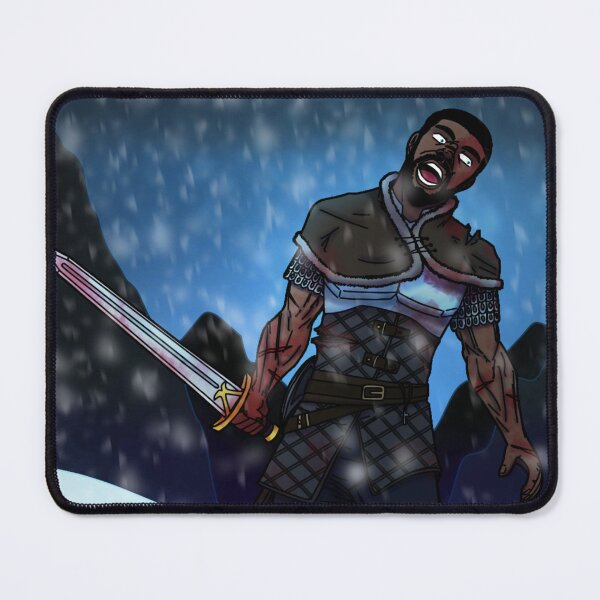 Item preview, Epic Dane Berserker in snowy mountains illustration designed and sold by MDHairston2.