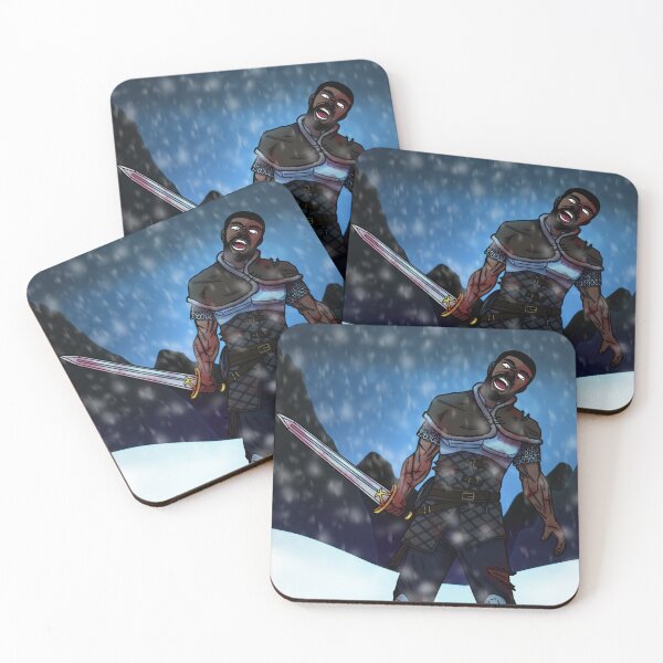 Item preview, Epic Dane Berserker in snowy mountains illustration designed and sold by MDHairston2.
