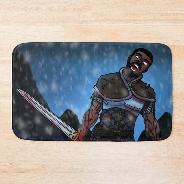 Item preview, Epic Dane Berserker in snowy mountains illustration designed and sold by MDHairston2.