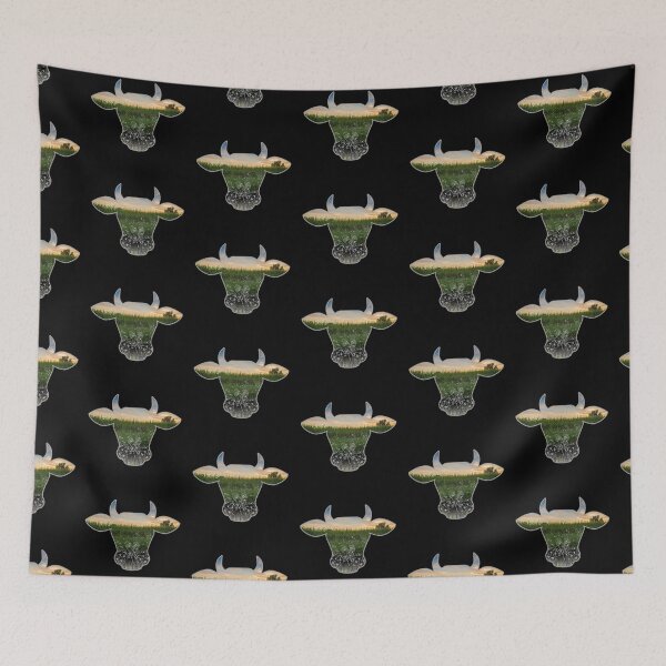 Item preview, Peaceful Sunrise on the farm inside a Cow Silhouette designed and sold by FarmsteadAcers.