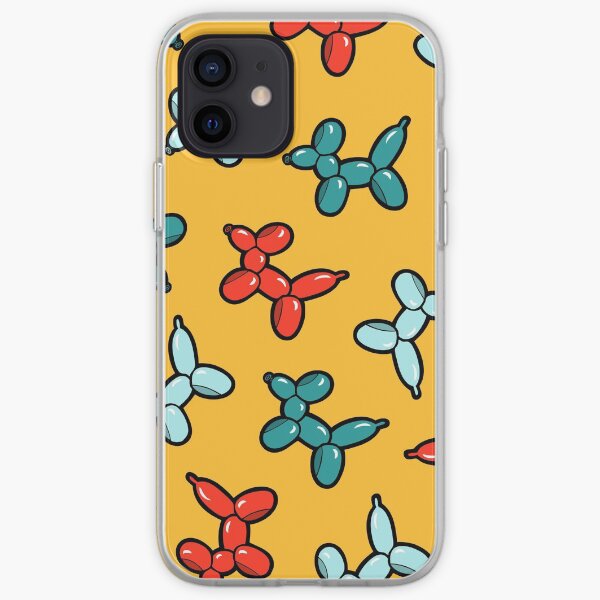 Balloon Animal Dogs Pattern in Yellow iPhone Soft Case