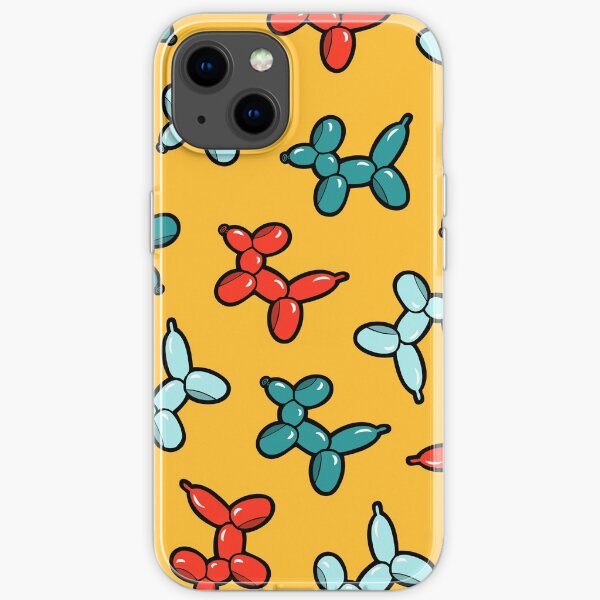 Balloon Animal Dogs Pattern in Yellow iPhone Soft Case