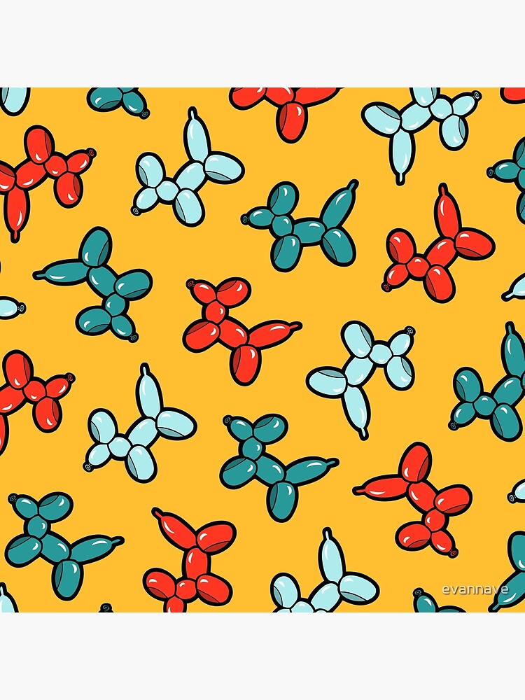 Balloon Animal Dogs Pattern in Yellow by evannave
