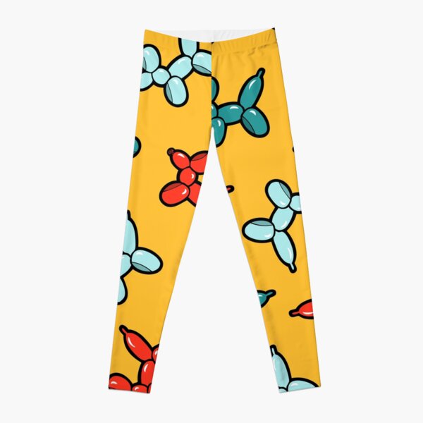 Balloon Animal Dogs Pattern in Yellow Leggings