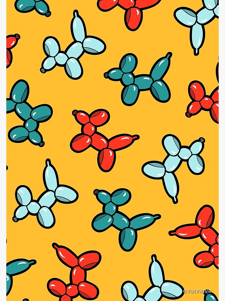 Balloon Animal Dogs Pattern in Yellow by evannave