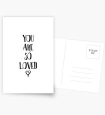 You Are So Loved Typography Quote Postcards