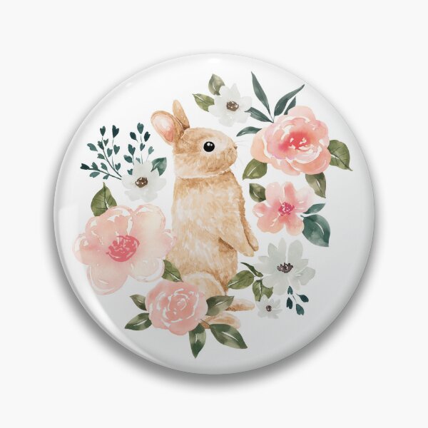 Item preview, Watercolor Bunny Floral designed and sold by cateandrainn.