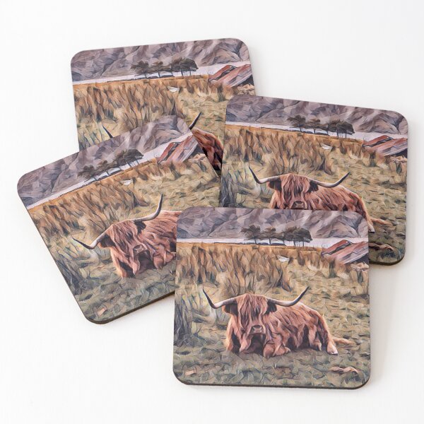 Item preview, Relaxing Brown Highland Cow in the weeds designed and sold by FarmsteadAcers.
