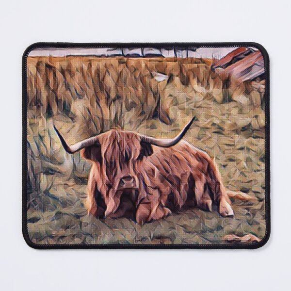 Item preview, Relaxing Brown Highland Cow in the weeds designed and sold by FarmsteadAcers.