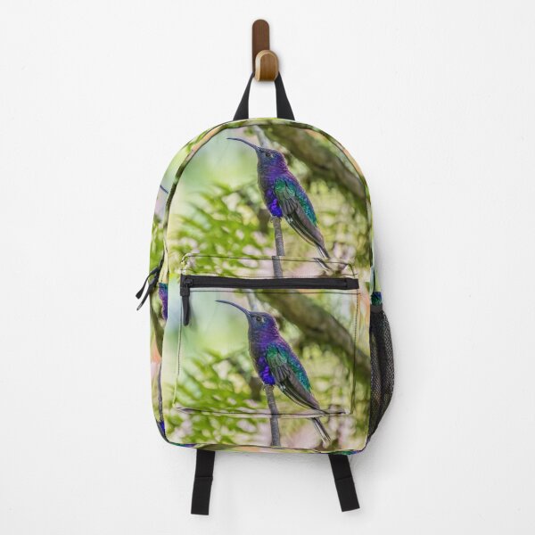 Item preview, Purple and Green Shimmering Iridescent Hummingbird in Tree designed and sold by SafariByMarisa.
