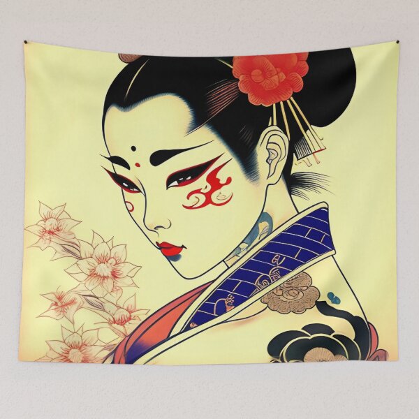 Item preview, Geisha Portrait in Traditional Japanese + Anime Style designed and sold by Ellen Davis.