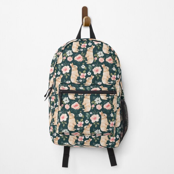 Vista previa del artículo con la obra «Conejito de acuarela floral en verde esmeralda», diseñado y vendido por cateandrainn.