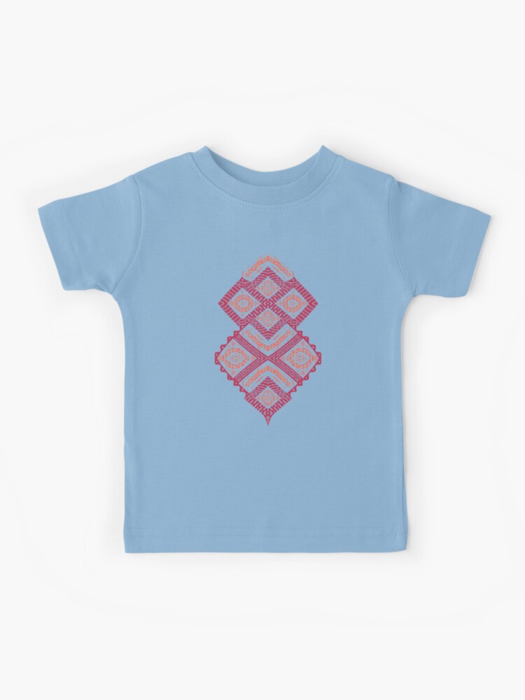 Tribal Totem in Viva Magenta and Apricot Kids T-Shirt for Sale by