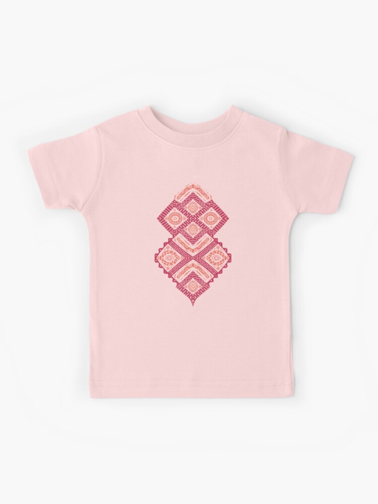 Tribal Totem in Viva Magenta and Apricot Kids T-Shirt for Sale by