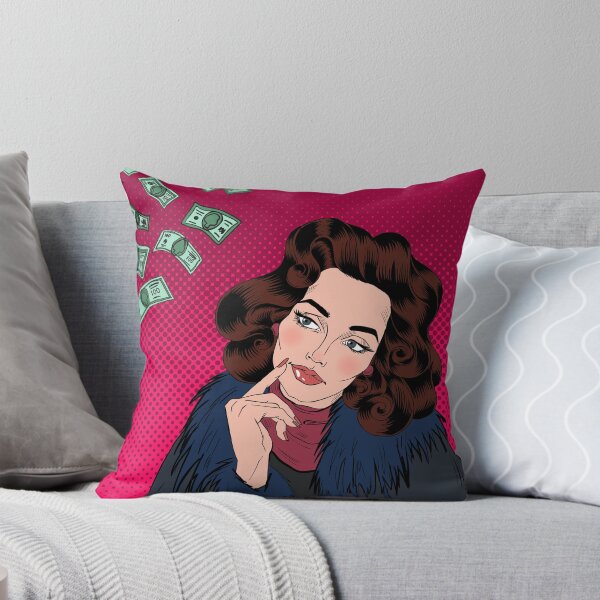 Item preview, Woman Dreaming About Money. Dreaming Woman. Attractive Woman. Big Dream. Rich Life. Money Dream. Pop Art Banner.  designed and sold by ivector.