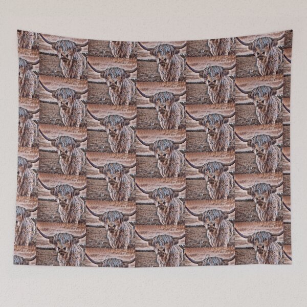 Item preview, Happy Highland Cow Painting designed and sold by FarmsteadAcers.